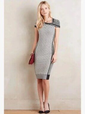 Byron Lars Beauty Mark Josette Twist Neck Knit Wiggle Sheath Dress Womens 6